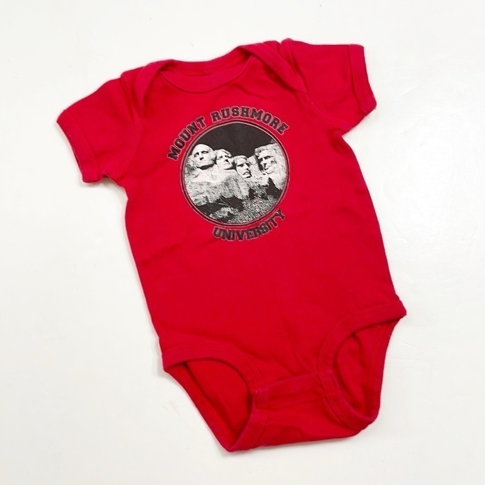 Mount Rushmore University baby bodysuit